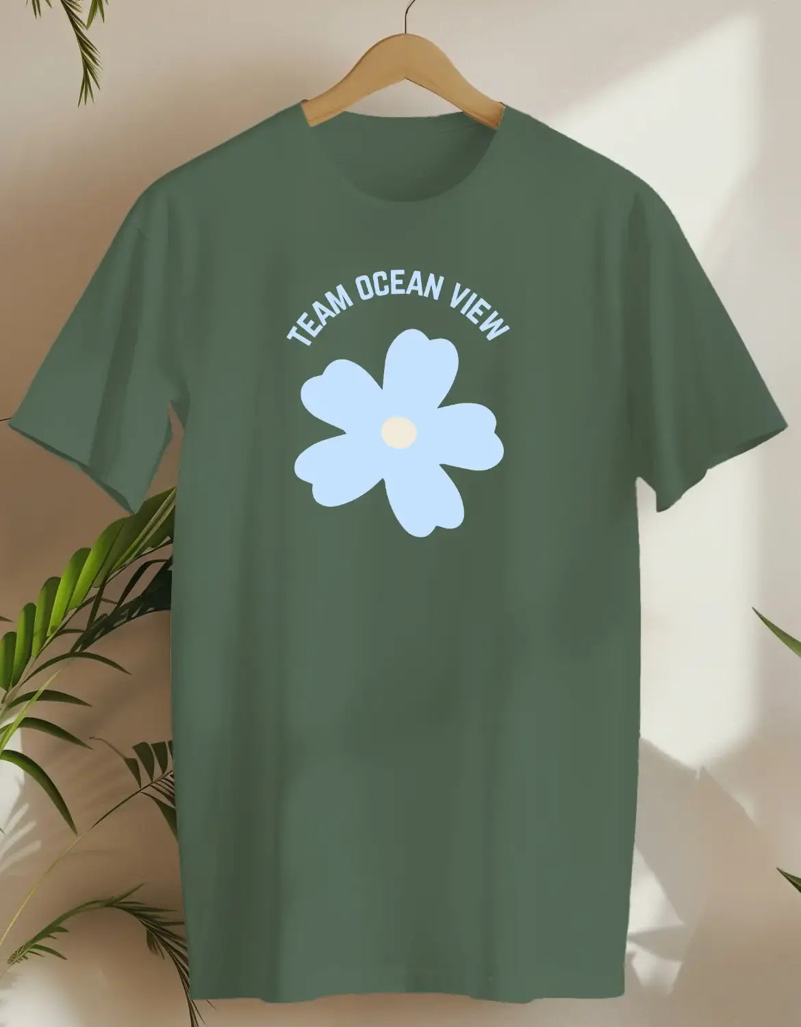 Team Ocean View Flower-T-shirt-Military Green-AMCC.STORE