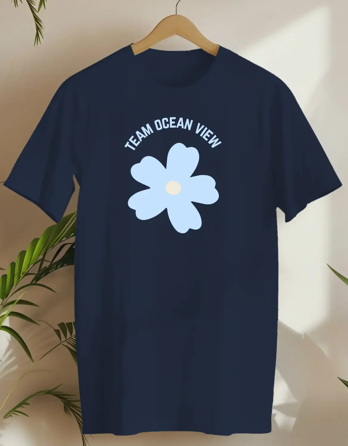 Team Ocean View Flower-T-shirt-Navy-AMCC.STORE
