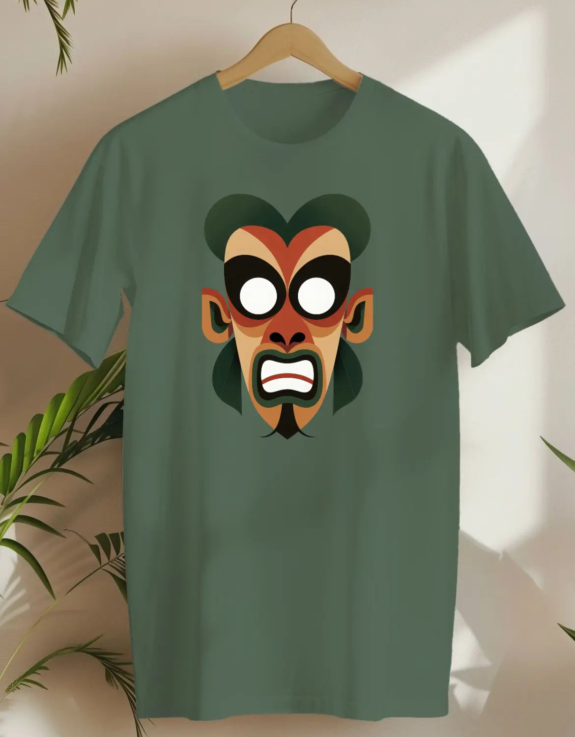 Tiki Bauhaus-T-shirt-Military Green-AMCC.STORE