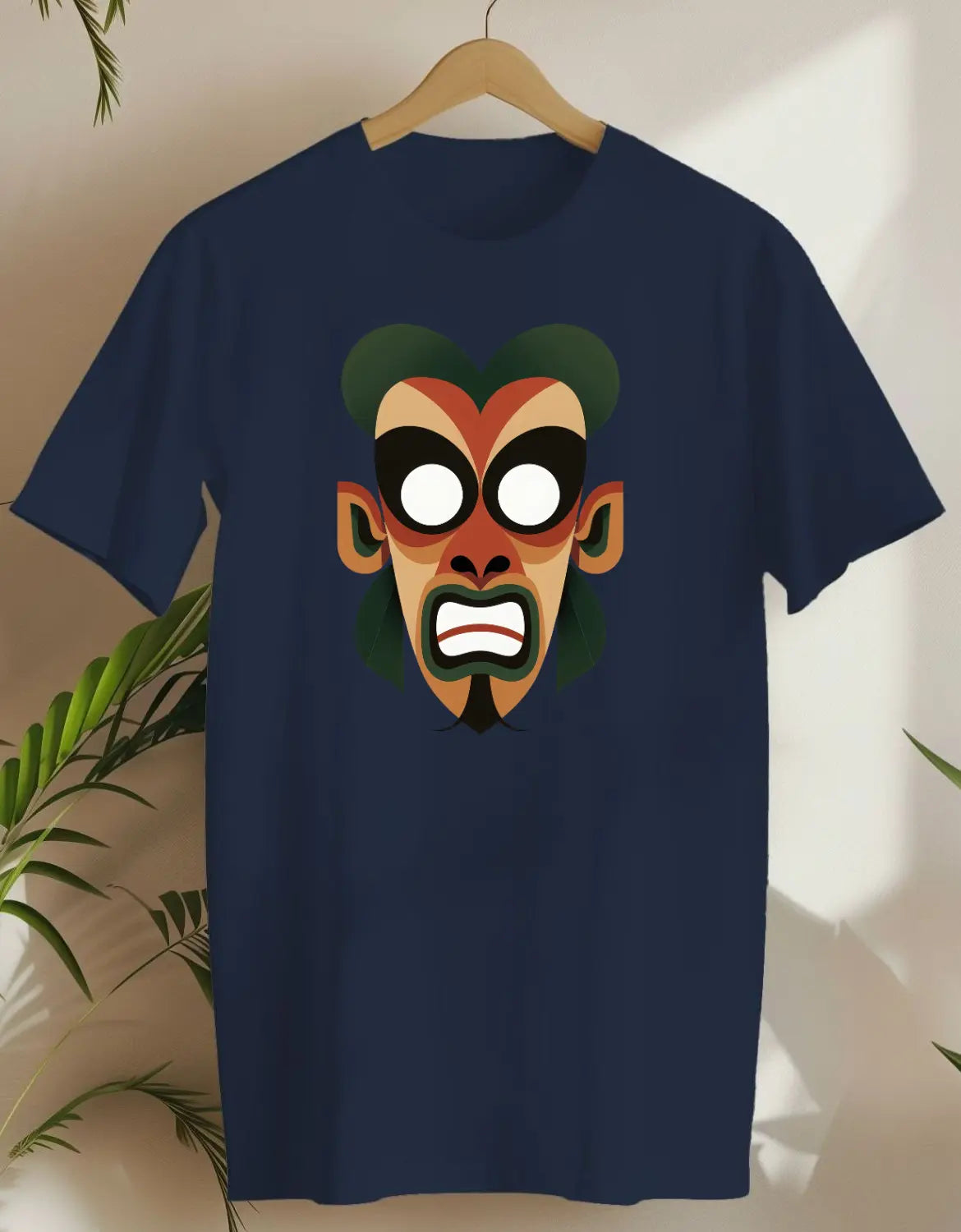 Tiki Bauhaus-T-shirt-Navy-AMCC.STORE