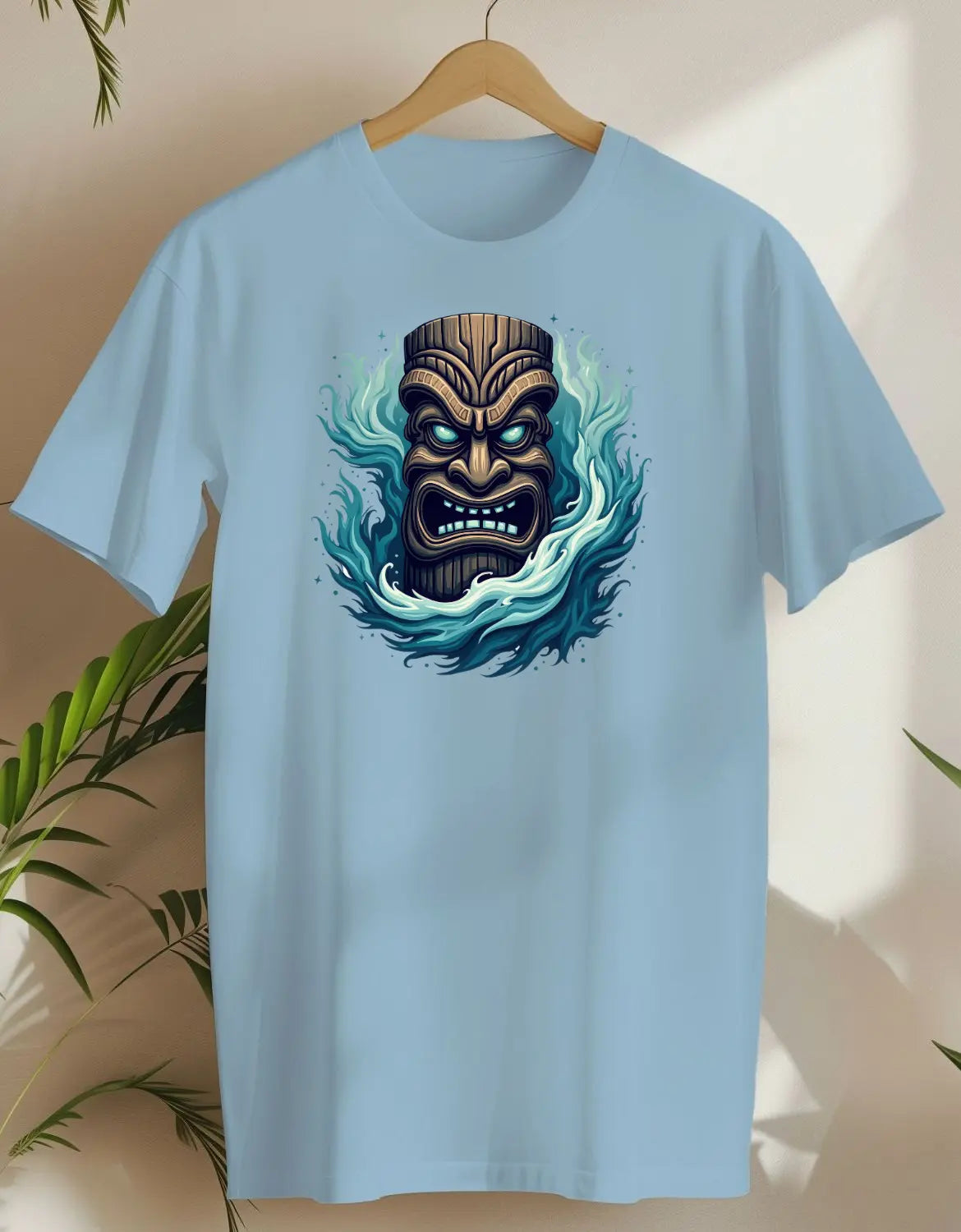 Tiki Waves-T-shirt-Light Blue-AMCC.STORE