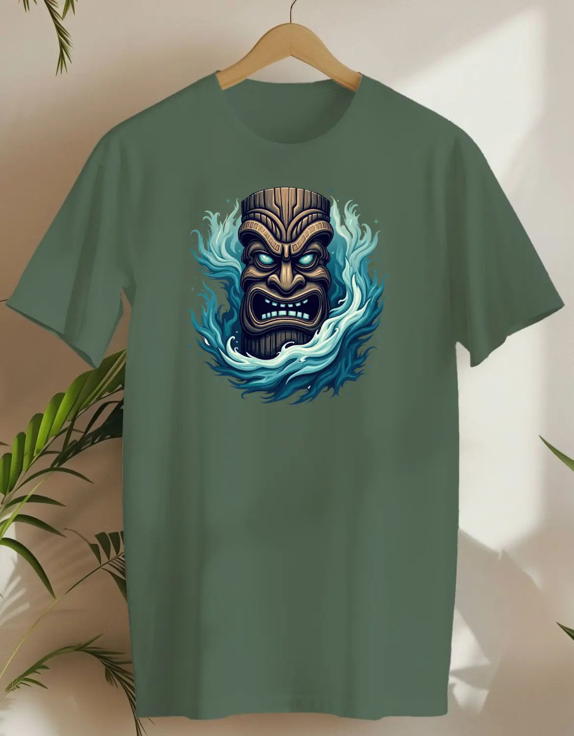 Tiki Waves-T-shirt-Military Green-AMCC.STORE