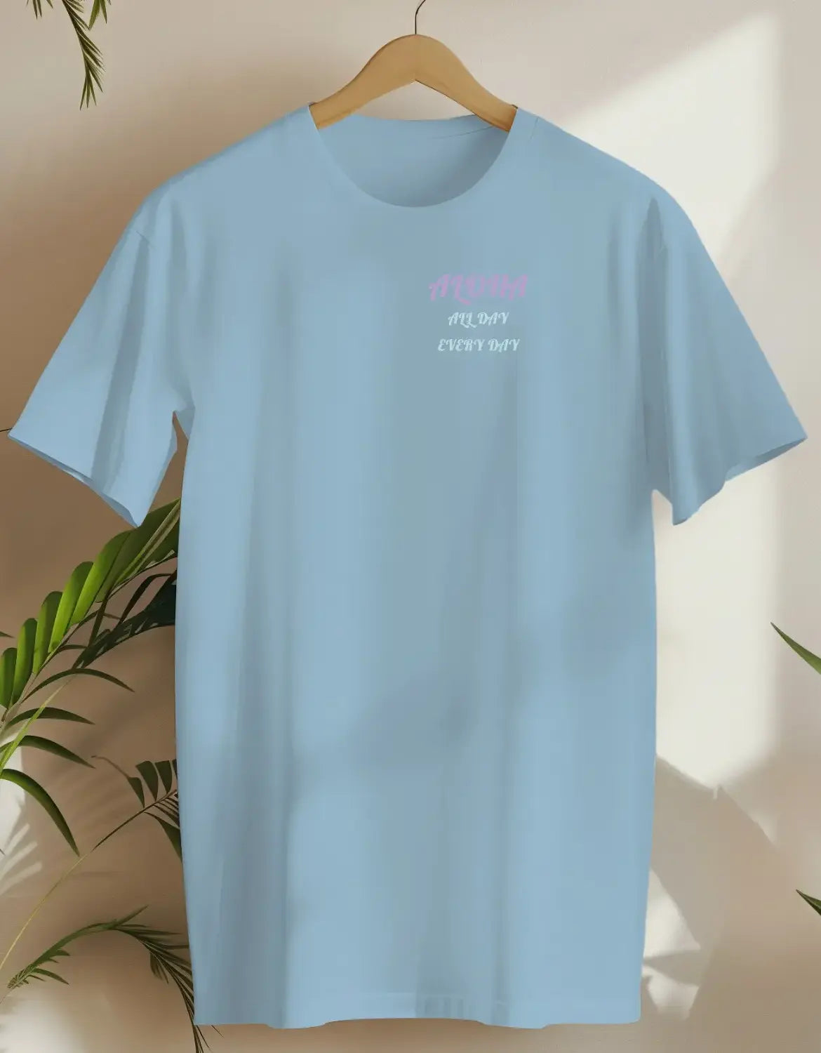 Aloha All Day Every Day-T-shirt-Light Blue-AMCC.STORE