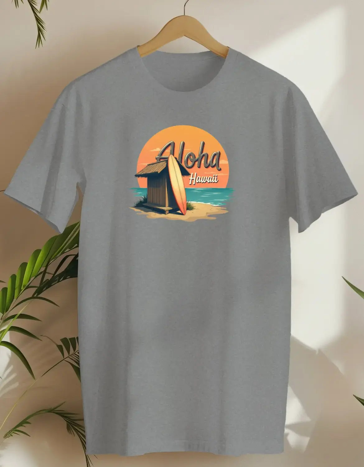 Aloha Hawaii Surfboard-T-shirt-Rs Sport Grey-AMCC.STORE