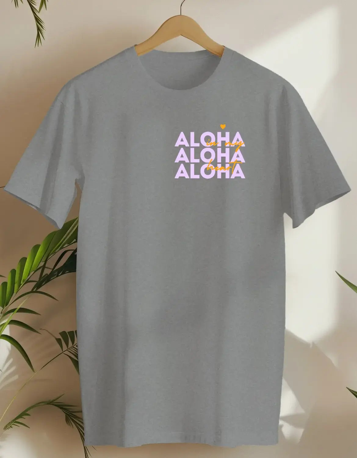 Aloha In My Heart Pink-T-shirt-Rs Sport Grey-AMCC.STORE