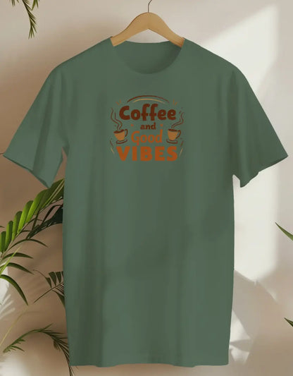 Coffee And Good Vibes 2-T-shirt-Military Green-AMCC.STORE