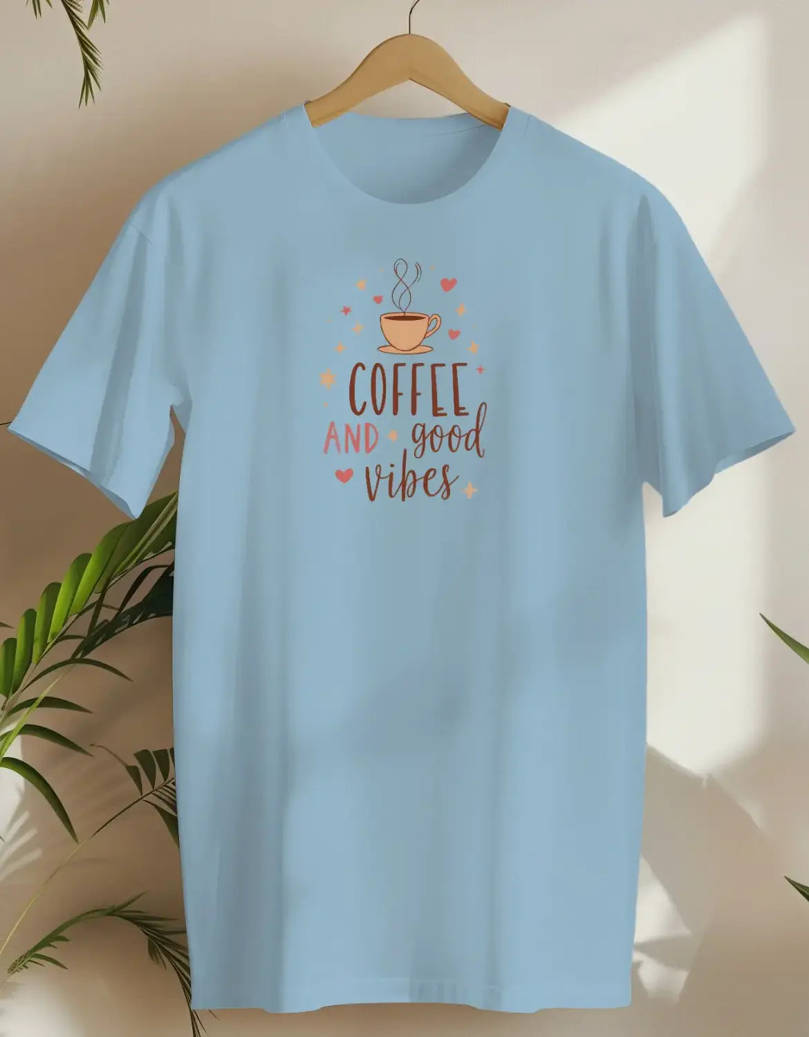 Coffee And Good Vibes 3-T-shirt-Light Blue-AMCC.STORE