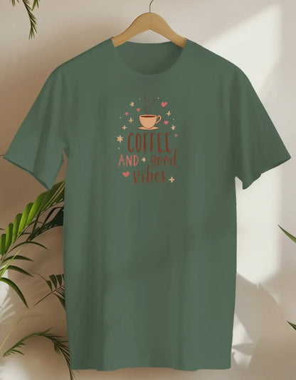 Coffee And Good Vibes 3-T-shirt-Military Green-AMCC.STORE