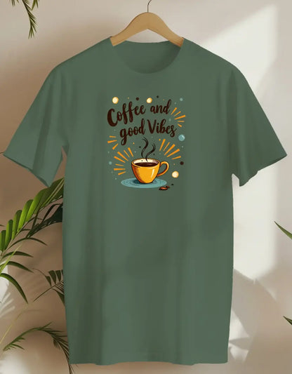 Coffee And Good Vibes 5-T-shirt-Military Green-AMCC.STORE