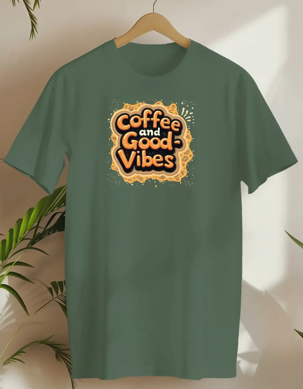 Coffee And Good Vibes 6-T-shirt-Military Green-AMCC.STORE
