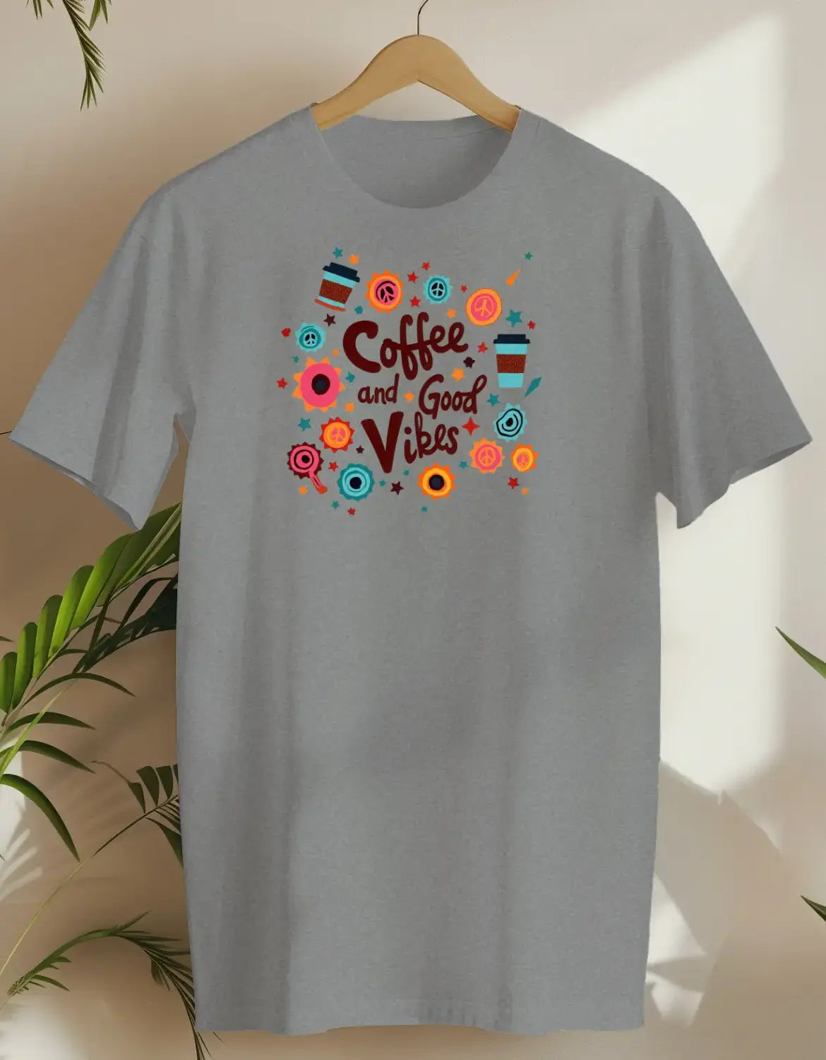 Coffee And Good Vibes-T-shirt-Rs Sport Grey-AMCC.STORE