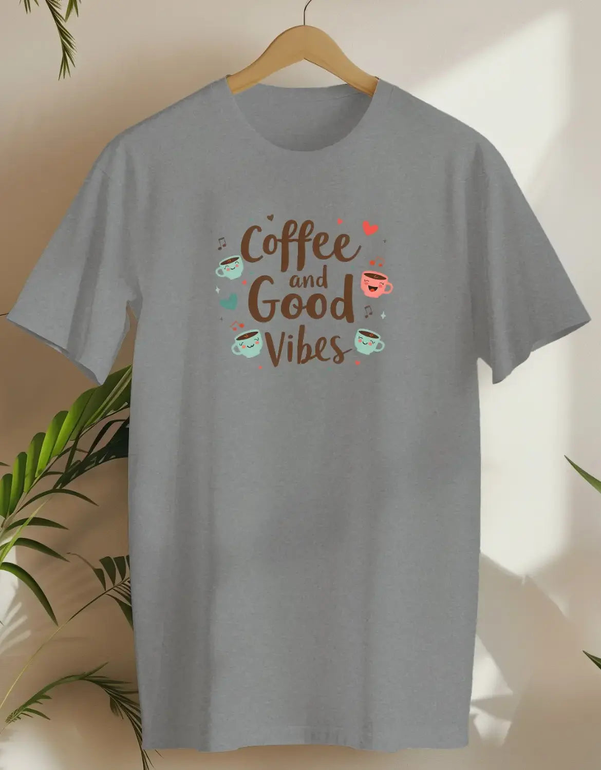 Happy Coffee And Good Vibes-T-shirt-Rs Sport Grey-AMCC.STORE