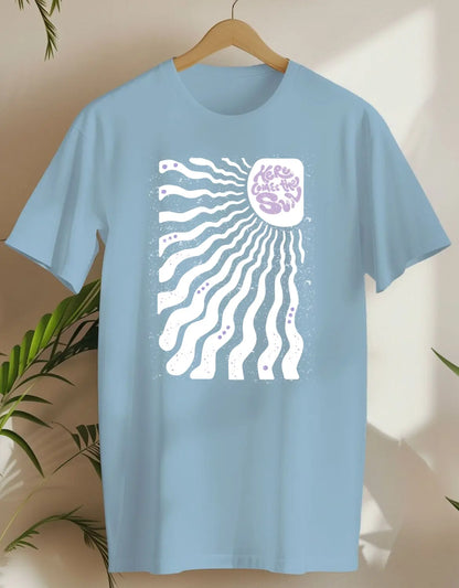 Here Comes The Sun White-T-shirt-Light Blue-AMCC.STORE