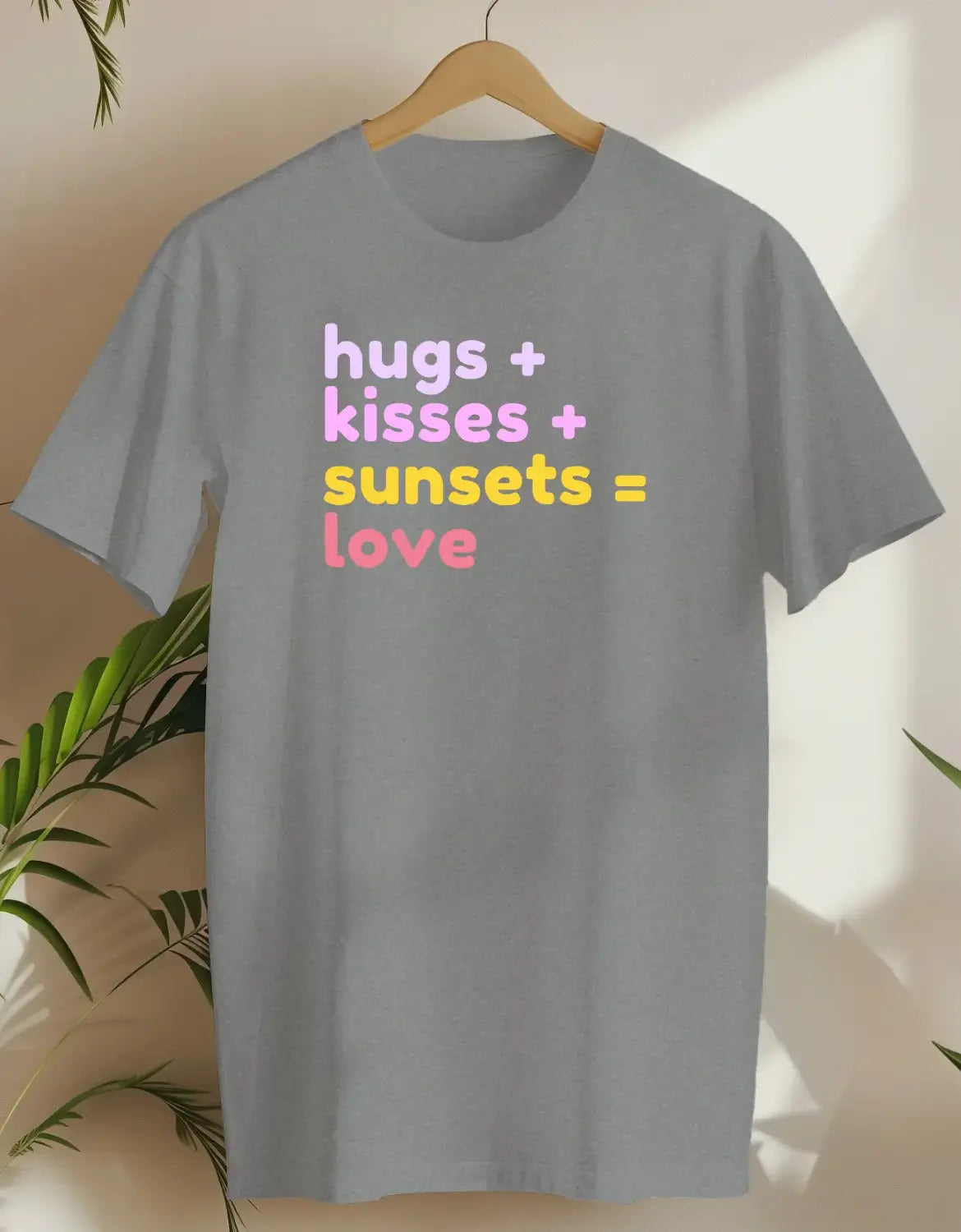 Hugs Kisses Sunsets Love-T-shirt-Rs Sport Grey-AMCC.STORE