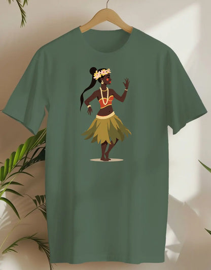 Hula Abstract-T-shirt-Military Green-AMCC.STORE
