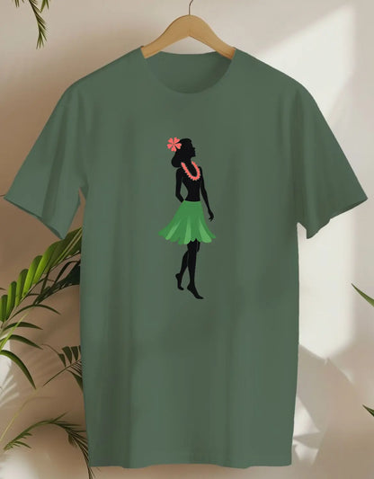 Hula Silhouette-T-shirt-Military Green-AMCC.STORE