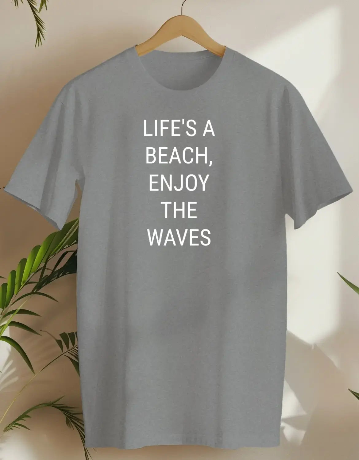 Life'S A Beach, Enjoy The Waves-T-shirt-Rs Sport Grey-AMCC.STORE