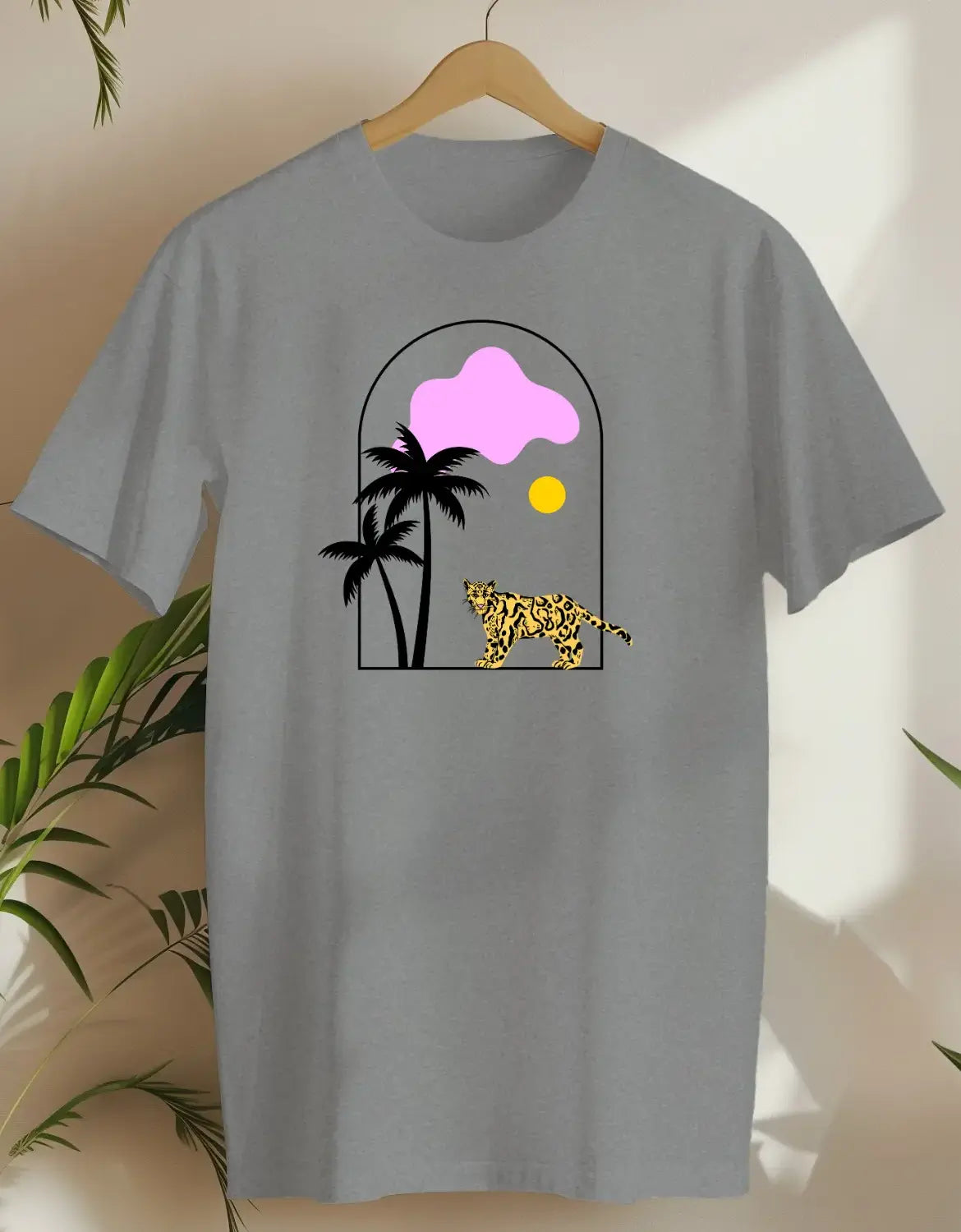 Palm Tiger Pink Sun-T-shirt-Rs Sport Grey-AMCC.STORE