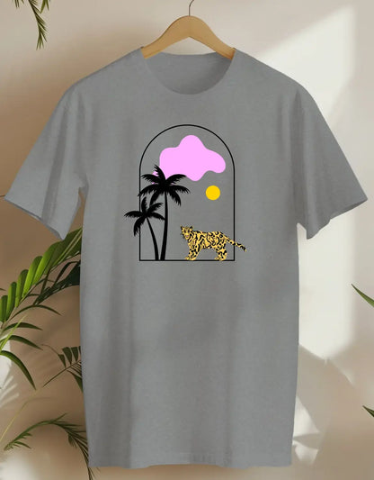 Palm Tiger Pink Sun-T-shirt-Rs Sport Grey-AMCC.STORE