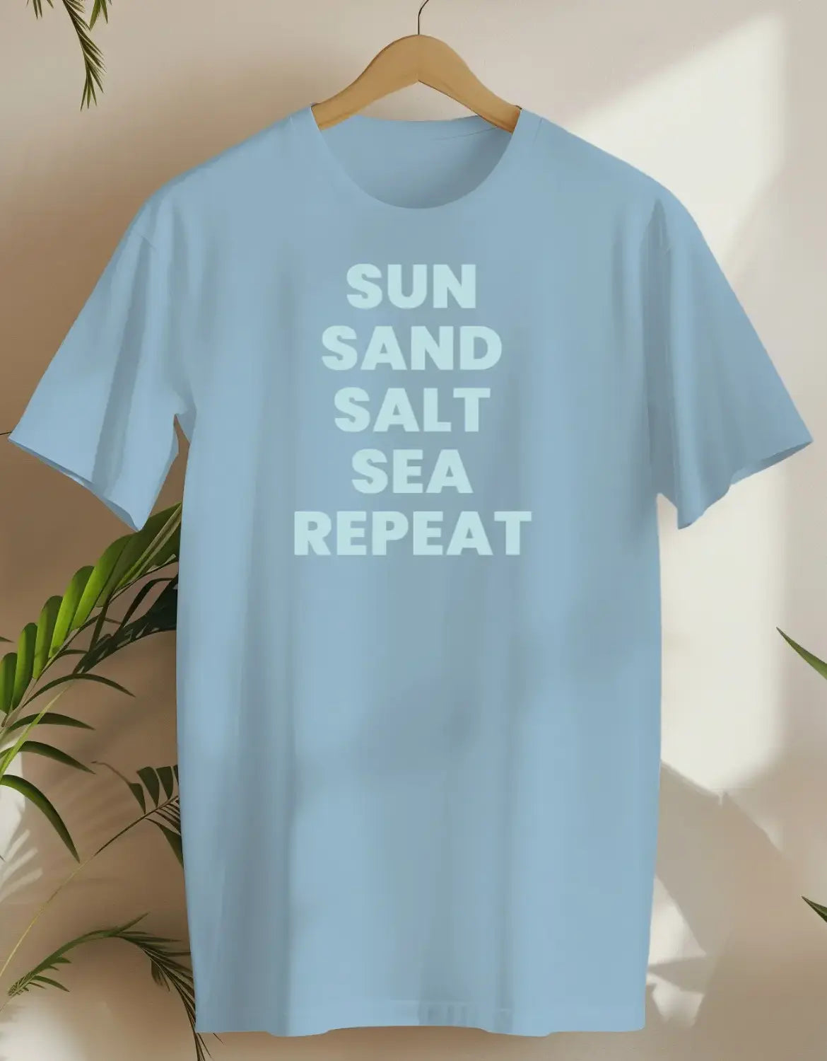 Sun Sand Salt Sea Repeat-T-shirt-Light Blue-AMCC.STORE