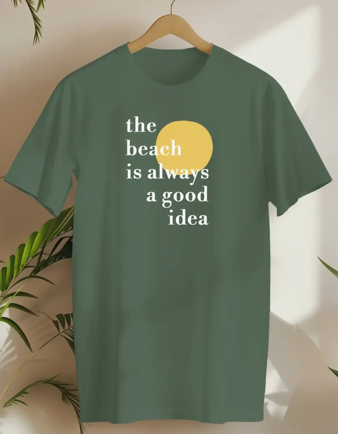 The Beach Is Always A Good Idea-T-shirt-Military Green-AMCC.STORE